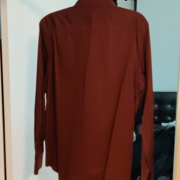 Club Monaco Burgundy/Gold stripes shirt L - Picture 2 of 4